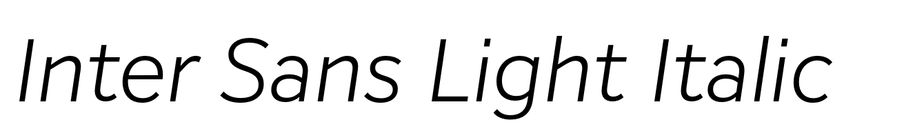Inter Sans Light Italic